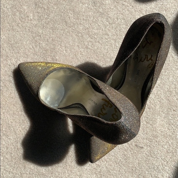 Nine West copper glitter heels *amazing condition - Picture 2 of 7
